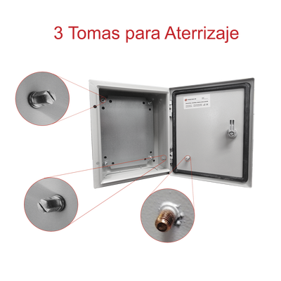 Gabinete de Acero IP66 Uso en Intemperie (250 x 300 x 150 mm) con Placa Trasera Interior Metálica y Compuerta Inferior Atornillable (Incluye Chapa y Llave T). - Image 9