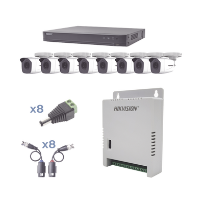 KIT TurboHD 1080p / DVR 8 Canales / 8 Cámaras Bala (exterior 2.8 mm) / Transceptores / Conectores / Fuente de Poder Profesional hasta 15 Vcc para Larga Distancias - Image 2